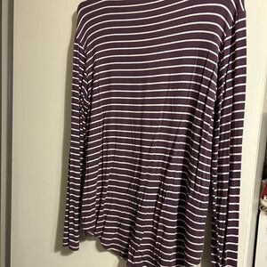 SO Women's Long Sleeve Top - Purple and White Stripes
